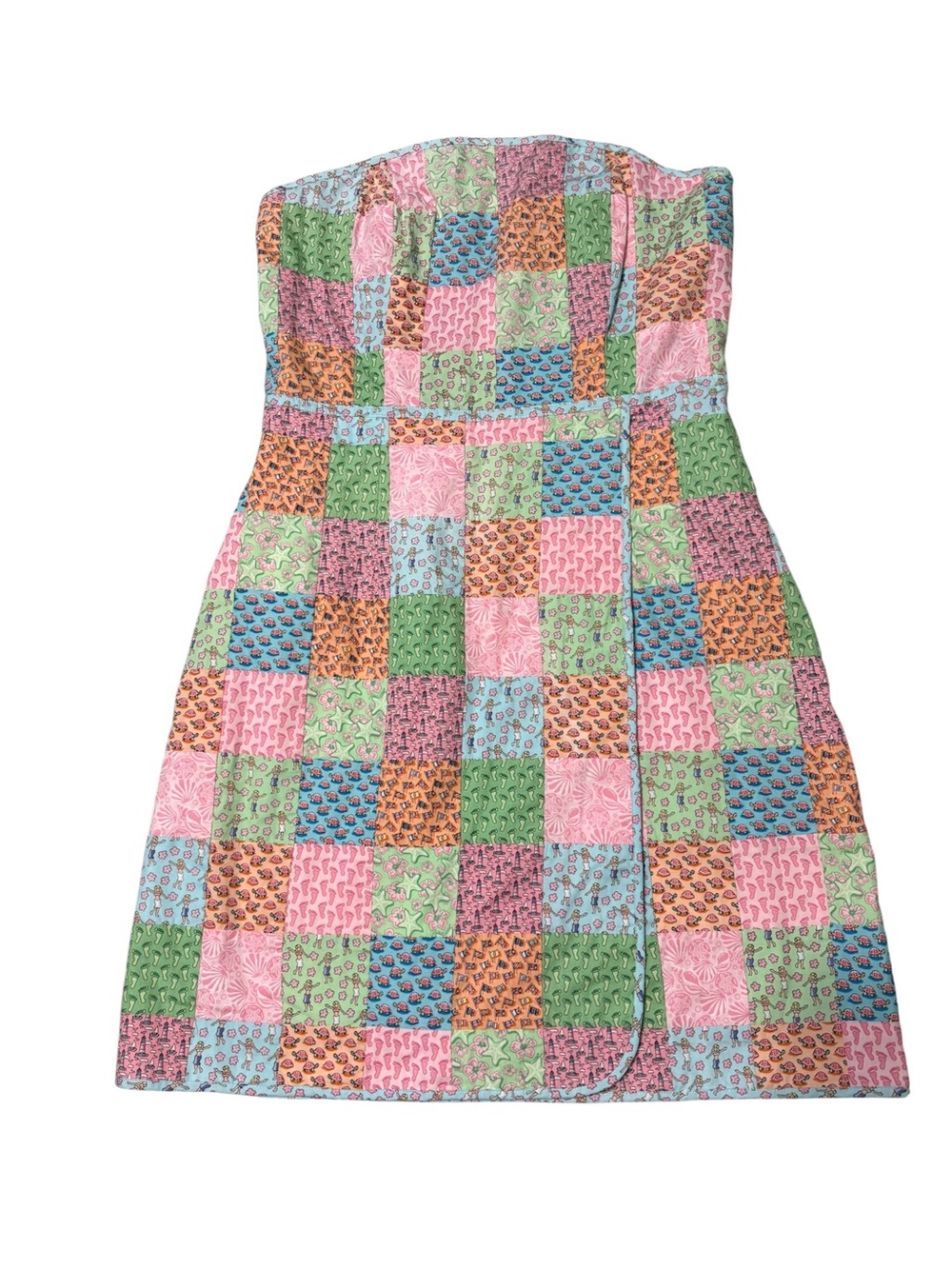 Vineyard Vines Women’s Strapless Patchwork Mini Dress 100% Cotton Size 10 - Picture 2 of 7
